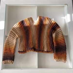 Hand crochet cropped sweater